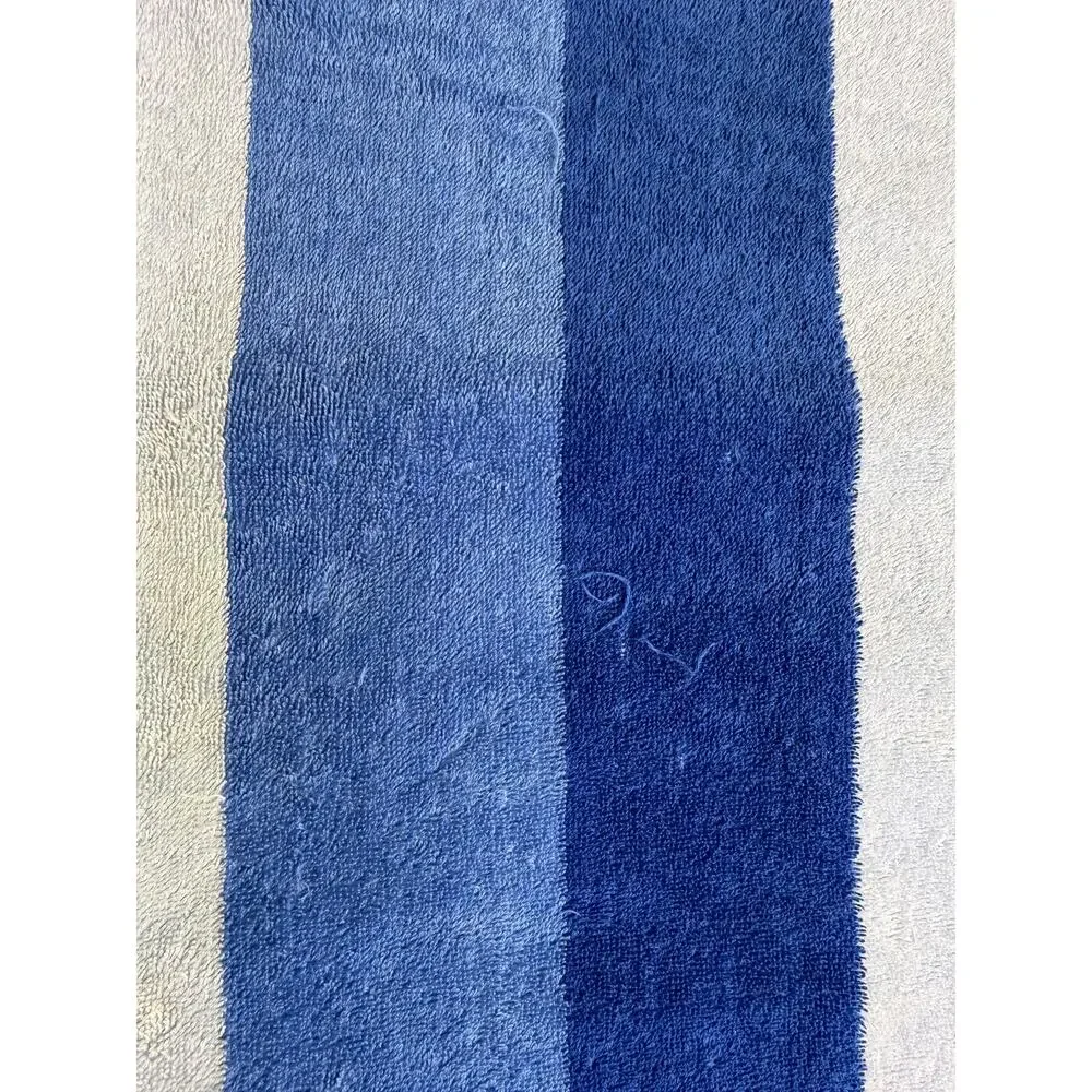 VINTAGE blue stripe bath towel